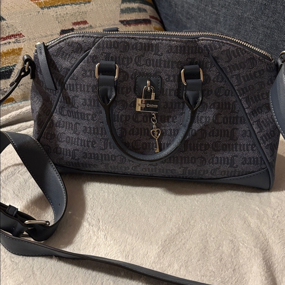 Juicy Couture Eastside Westside Satchel with Denim Logo W Silver Lock/Key BNOT